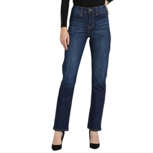 Liverpool Jeans High Rise Straight Jeans Size 12 Preppy Dark Wash Castle Minimal